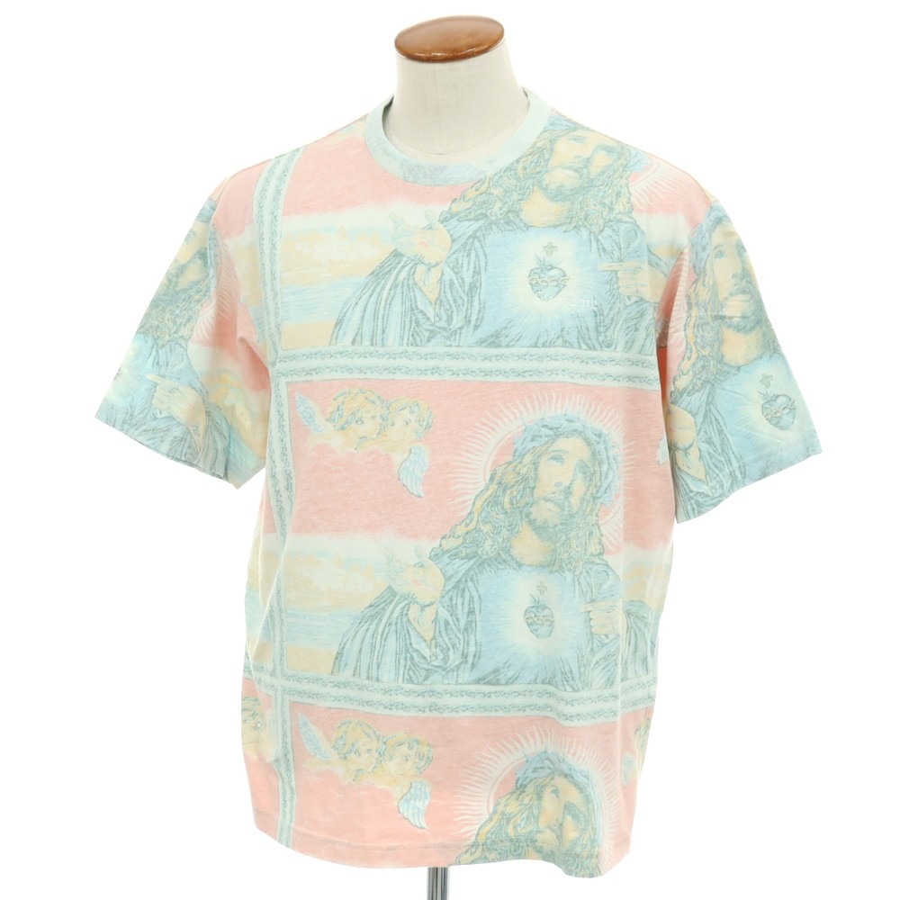 【中古】シュプリーム Supreme 2025年秋冬 Jesus S/S Top 綿織物 労働者の一団のど首 半袖Ｔシャツ マルチ色合い【大きさM】【S/S】【物質の状態価値づけるA】【メンズ】[APD]