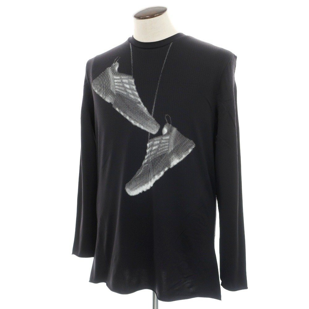 【新品】エムエムシックス MM6 × SALOMON ナイロン クルーネック 長袖Ｔシャツ ブラック【サイズL】【S/S】【状態ランクN】【ユニセックス】