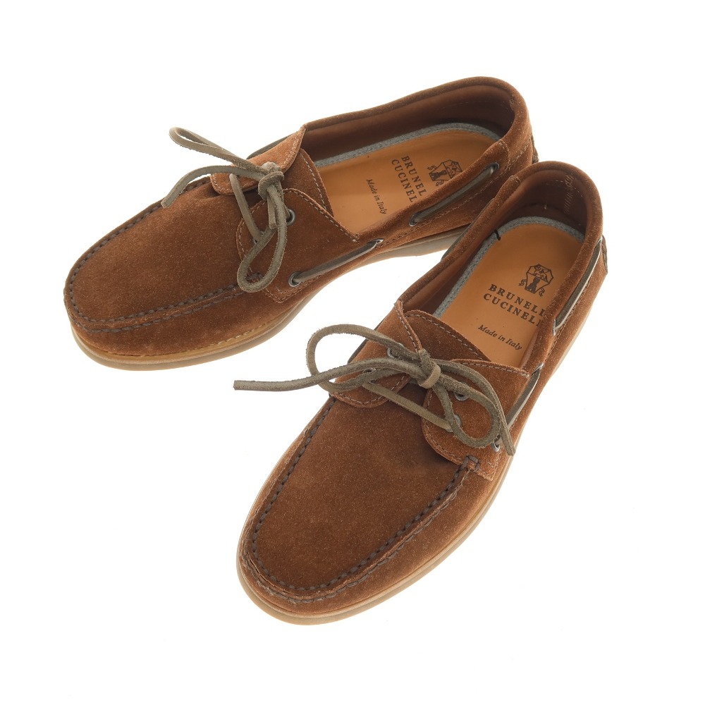 【中古】ブルネロクチネリ Brunello Cucinelli スエード デッキシューズ ブラウン【サイズ41】【S/S/A/W】【状態ランクA】【メンズ】
