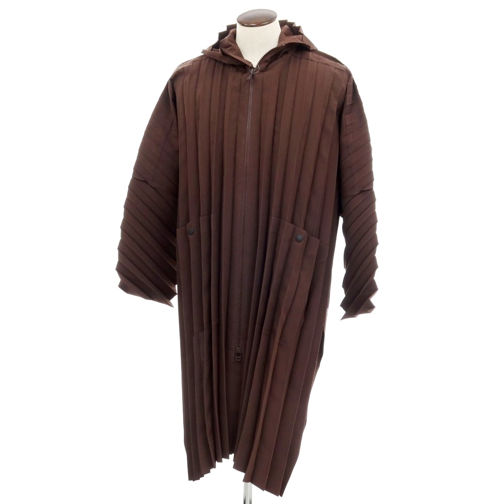 【中古】オム プリッセ イッセイミヤケ HOMME PLISSE ISSEY MIYAKE 2026年春夏 フーデッドコート ブラウン【サイズ表記なし(L位)】【S/S】【状態ランクA】【メンズ】
