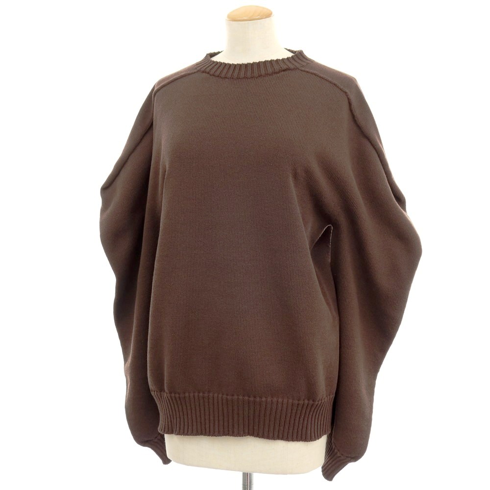 【中古】イッセイミヤケ ISSEY MIYAKE 2026年春夏 コットン系 プルオーバーニット ブラウン【サイズ表記なし(L位)】【S/S】【状態ランクA】【レディース】