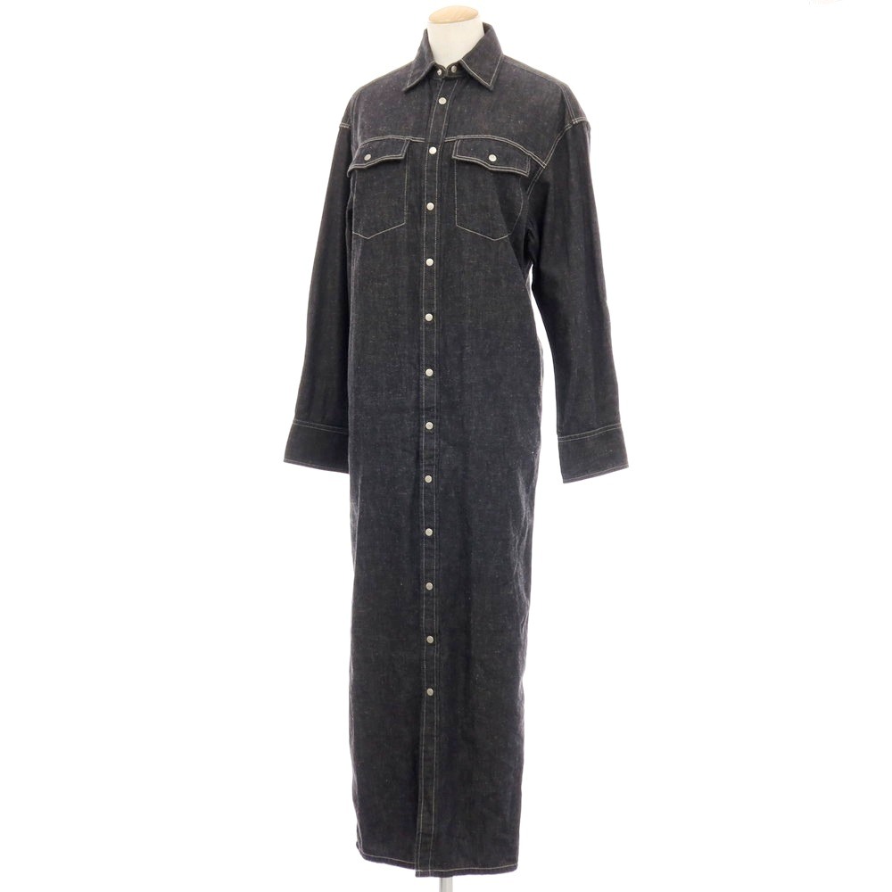 【中古】ビューティフルピープル beautiful people コットンリネン ロングシャツワンピース ブラック【サイズ36】【S/S】【状態ランクB】【レディース】[BPD]｜リタリオリブロ