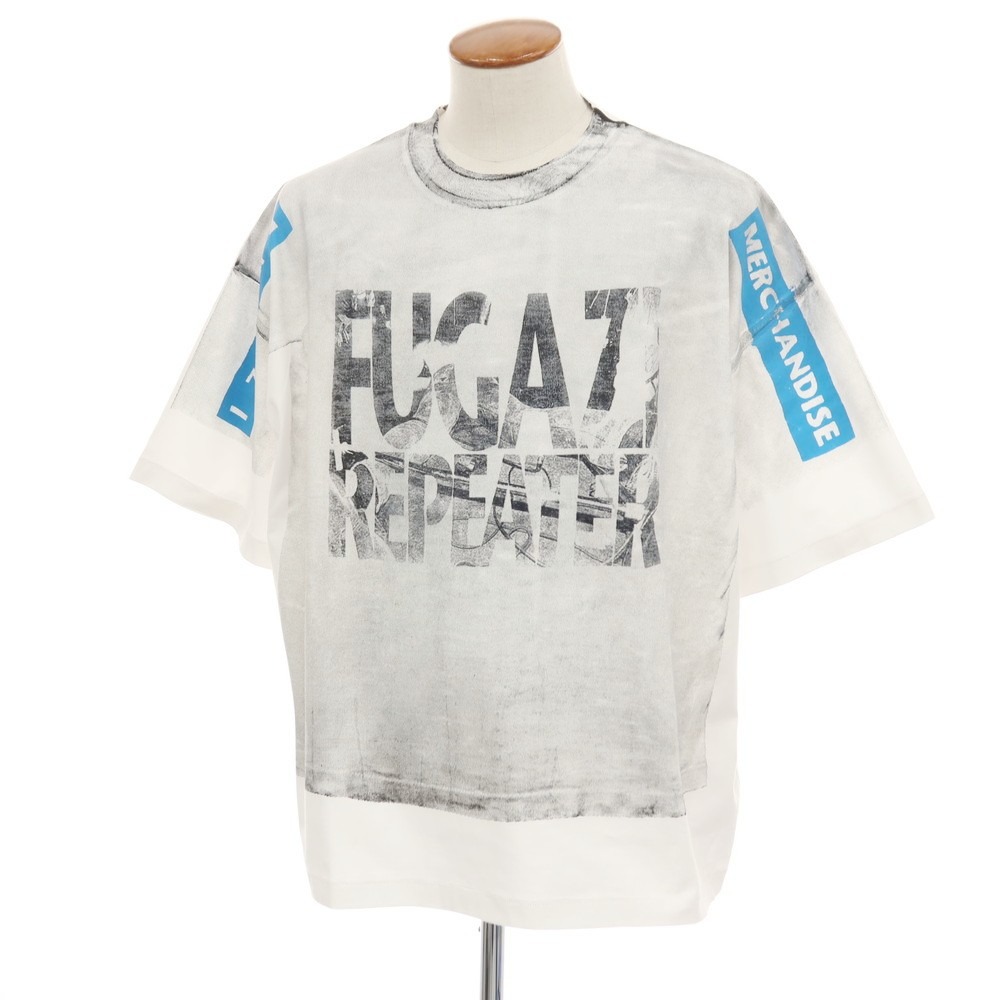 【中古】ザ サルベージズ THE SALVAGES コットン クルーネック 半袖Ｔシャツ ホワイトxブルー【サイズOS】【S/S】【状態ランクB】【メンズ】