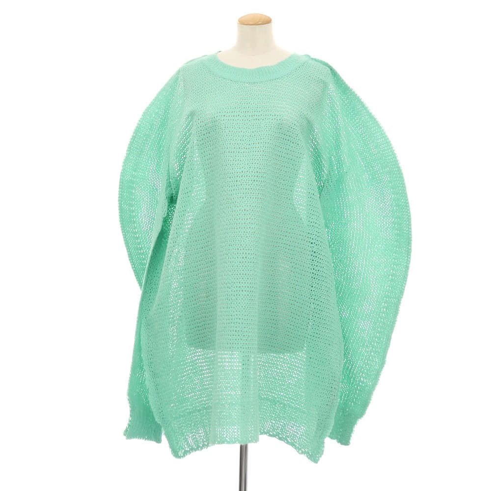 【中古】イッセイミヤケ ISSEY MIYAKE 2025年秋冬 羊毛系 押しつける 編み物 上着 ペパーミント緑であること【大いさ書きあらわすなし(L位)】【A/W】【物質の状態序列付けるA】【レディース】