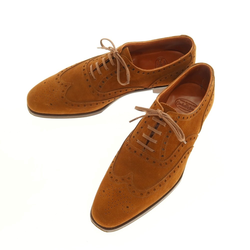 【中古】クロケットアンドジョーンズ CROCKETT&JONES スエード ドレスシューズ ブラウン【サイズ7 D】【S/S/A/W】【状態ランクB】【メンズ】