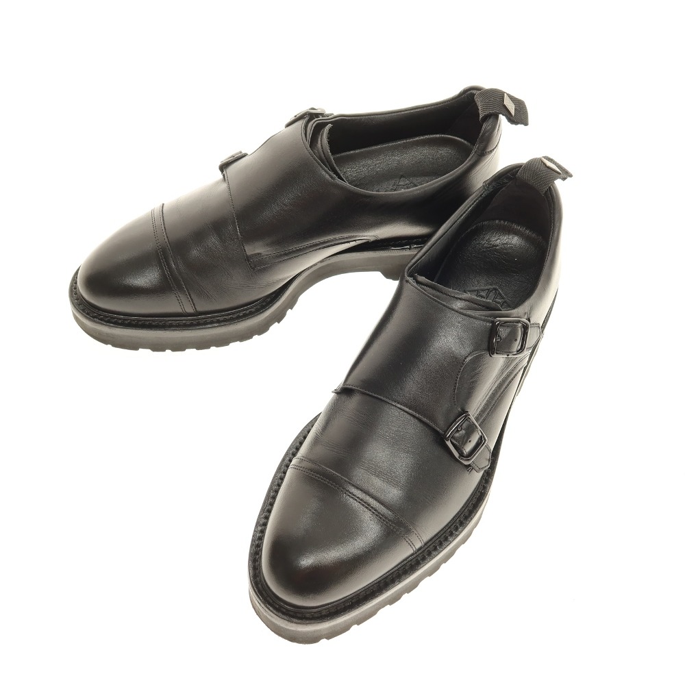 【SALE10%OFF/返品不可】【中古】ダブルエイチ WH BEKKU HOMME別注 ダブルモンクストラップシューズ 黒いこと【大きさ7】【S/S/A/W】【物質の状態価値づけるB】【メンズ】[APD]