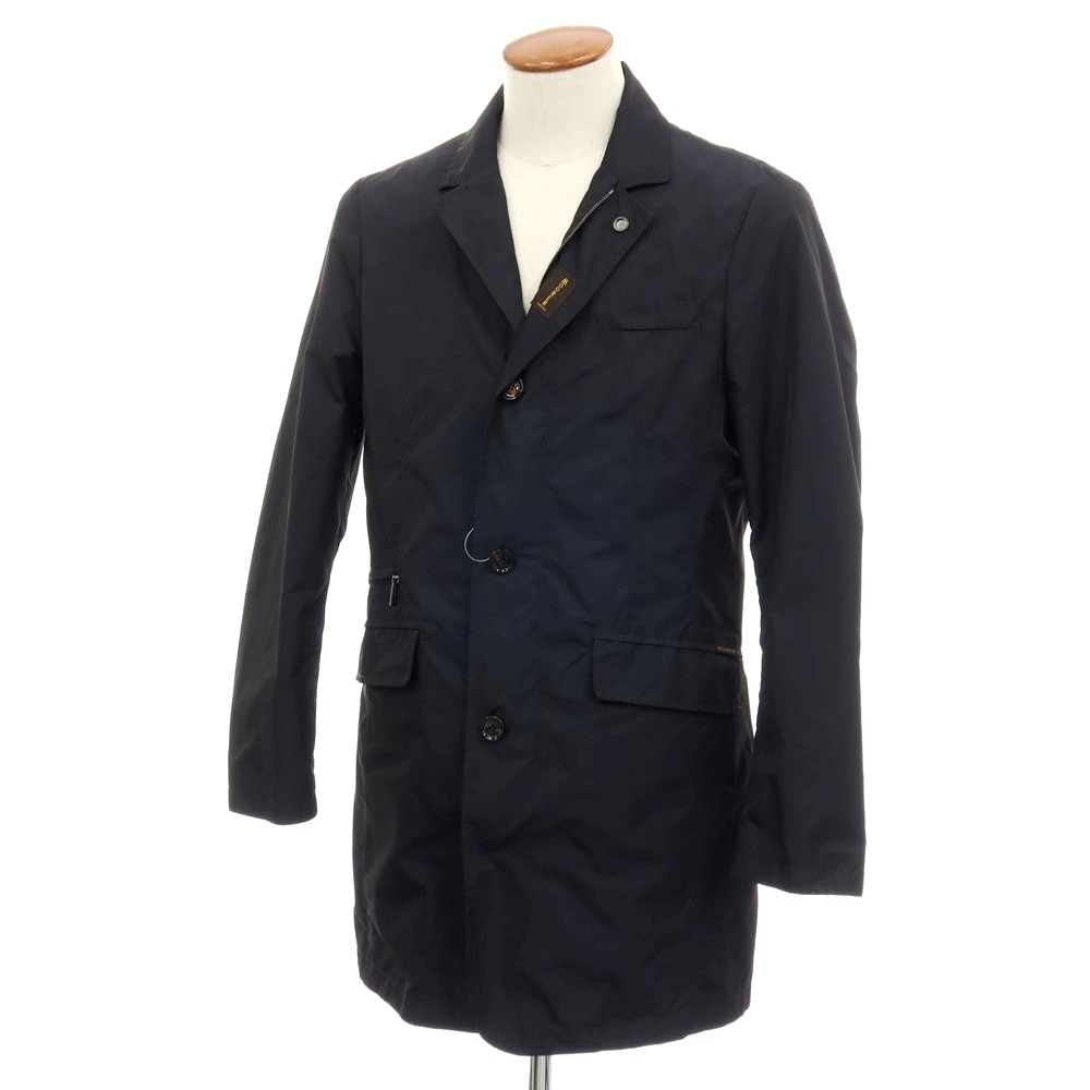 【中古】ムーレー MOORER LORENZO-KM ポリエステル コート ネイビー【サイズ46】【S/S】【状態ランクB】【メンズ】