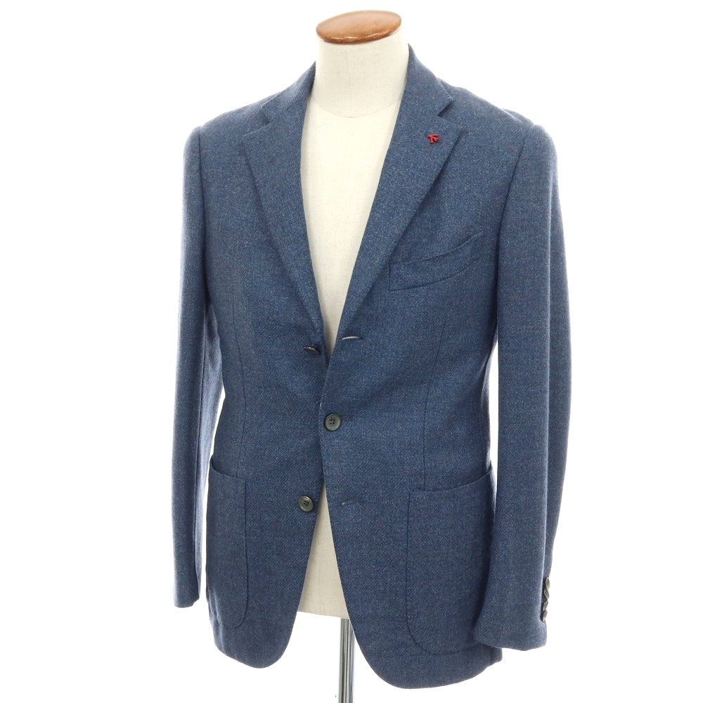 【中古】イザイア ISAIA SAILOR ウールカシミヤ 3B テーラードジャケット ブルー【サイズ46】【A/W】【状態ランクB】【メンズ】