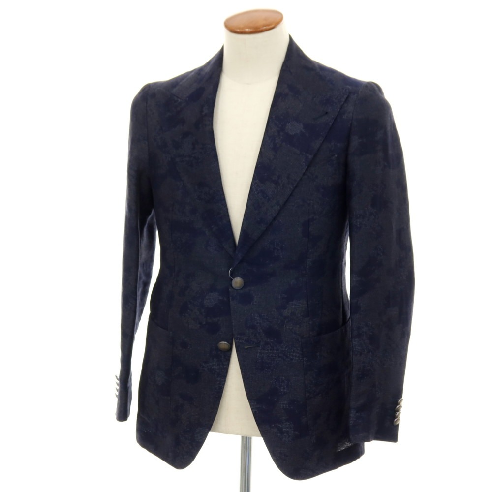 【中古】タリアトーレ TAGLIATORE リネン綿織物 ジャカード 心地よい上衣 米国海軍【大きさ46】【S/S】【物質の状態位置づけるC】【メンズ】