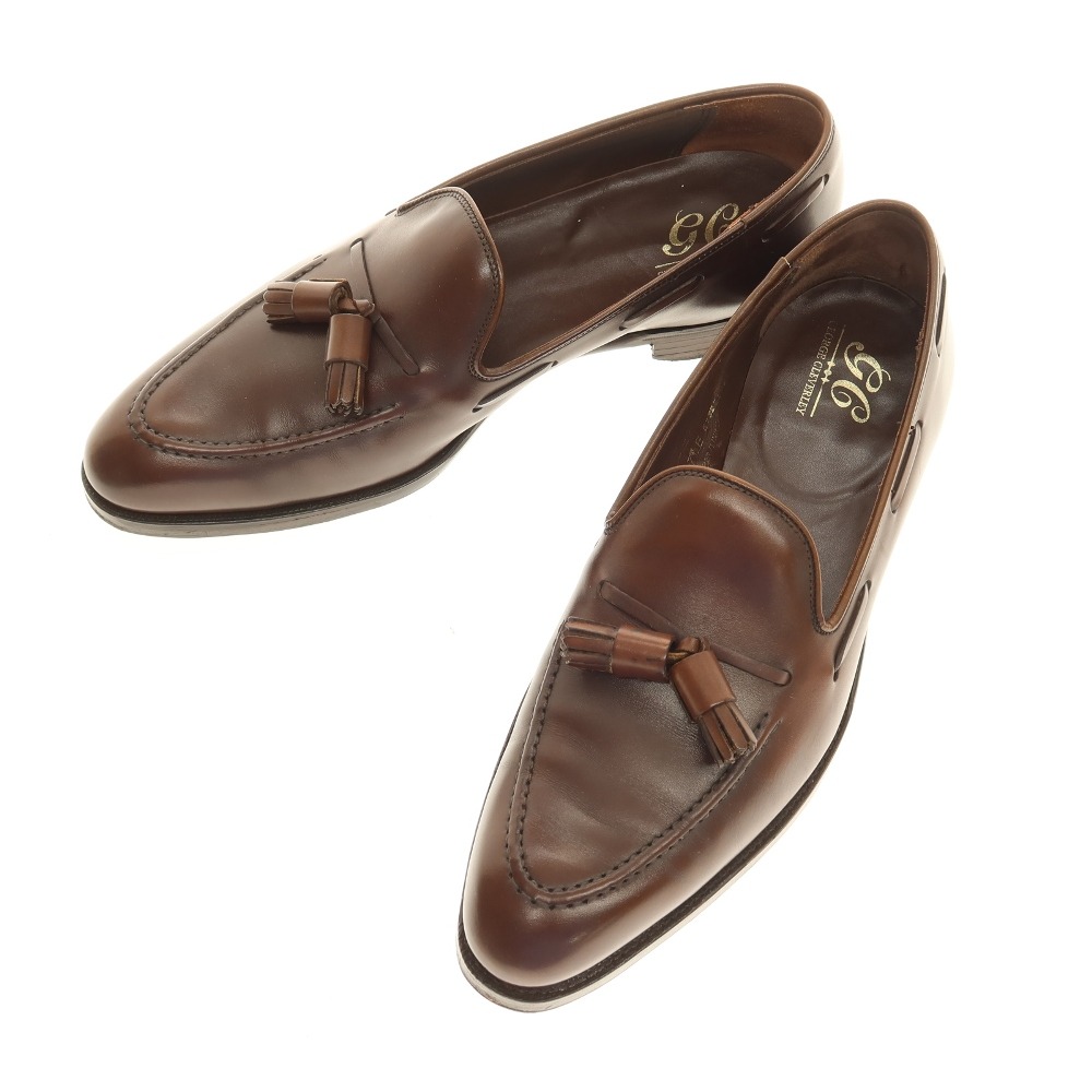 【SALE10%OFF/返品不可】【中古】ジョージ クレバリー GEORGE CLEVERLEY タッセルローファー 赤銅色【大いさ7 1/2E】【S/S/A/W】【物質の状態序列付けるB】【メンズ】
