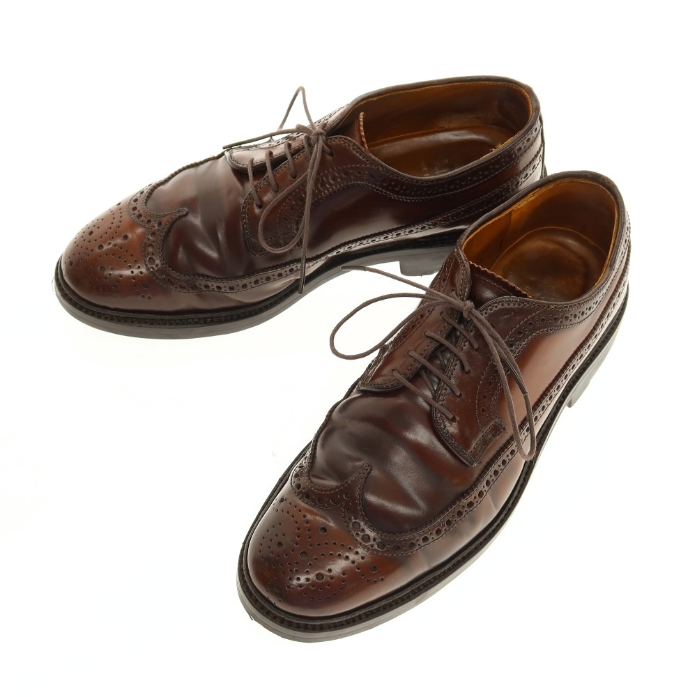 【中古】オールデン ALDEN 975 コードバン ロングウイングチップ ドレスシューズ ブラウン【サイズ7】【S/S/A/W】【状態ランクC】【メンズ】