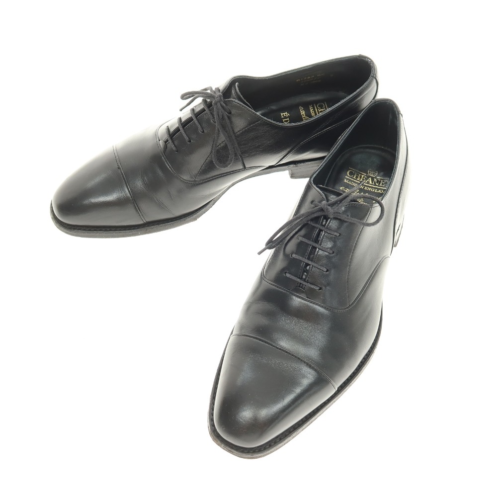 【SALE10%OFF/返品不可】【中古】チーニー CHEANEY EDIFICE別注 子ウシ なめし革 ストレートチップシューズ 黒いこと【大きさ8】【S/S/A/W】【物質の状態価値づけるB】【メンズ】