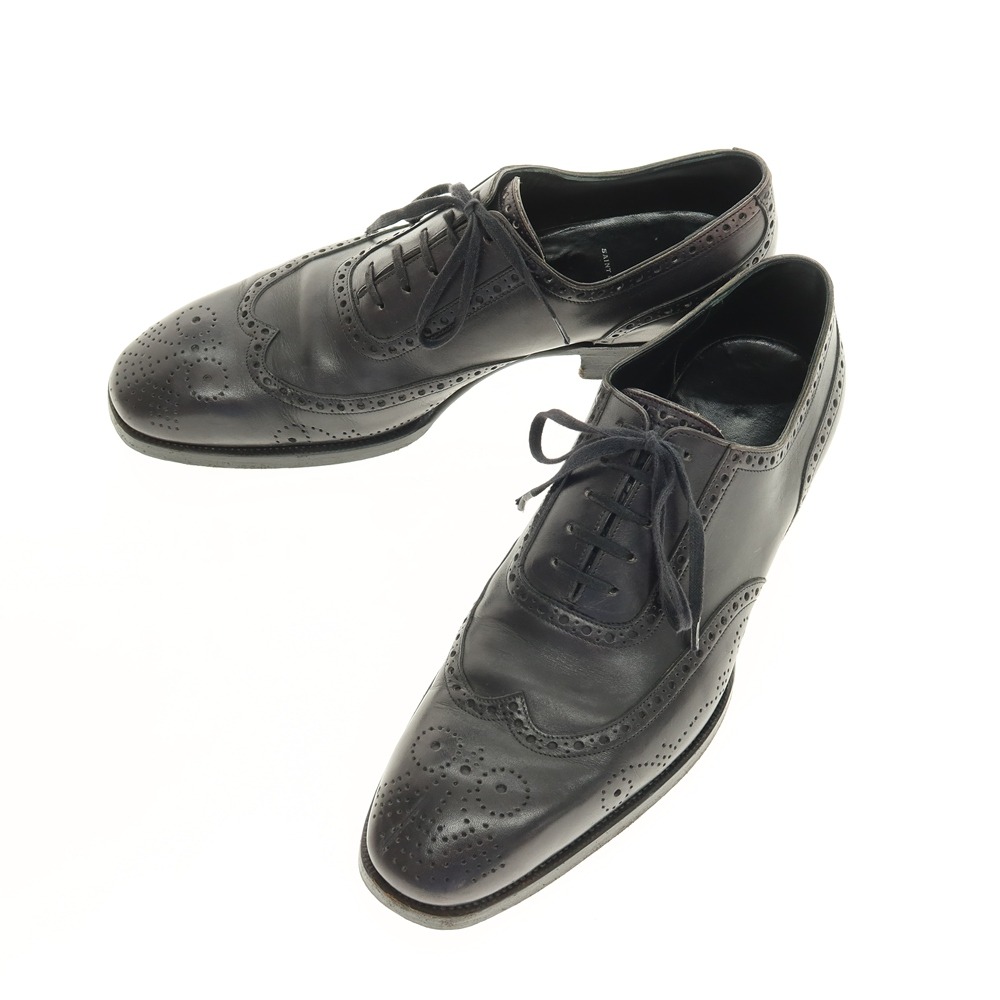 【中古】サンクリスピン SAINT CRISPINS カーフ レザー ウイングチップ ブラック【サイズ7E　1/2】【S/S/A/W】【状態ランクC】【メンズ】