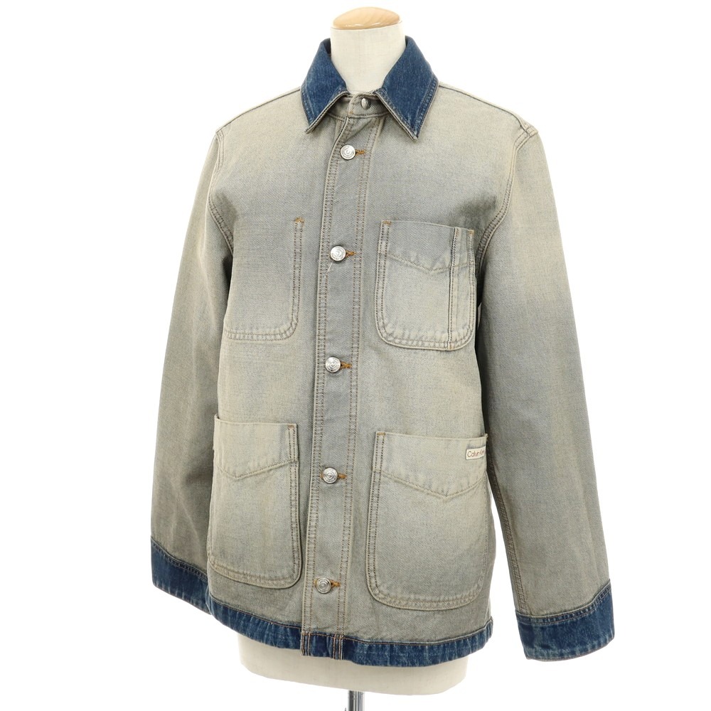 【SALE10%OFF/返品不可】【中古】カルバンクライン Calvin Klein 綿織物 ジーンズ上衣 象牙色x米国海軍【大きさS（US）/M（ASIA）】【S/S/A/W】【物質の状態価値づけるA】【レディース】
