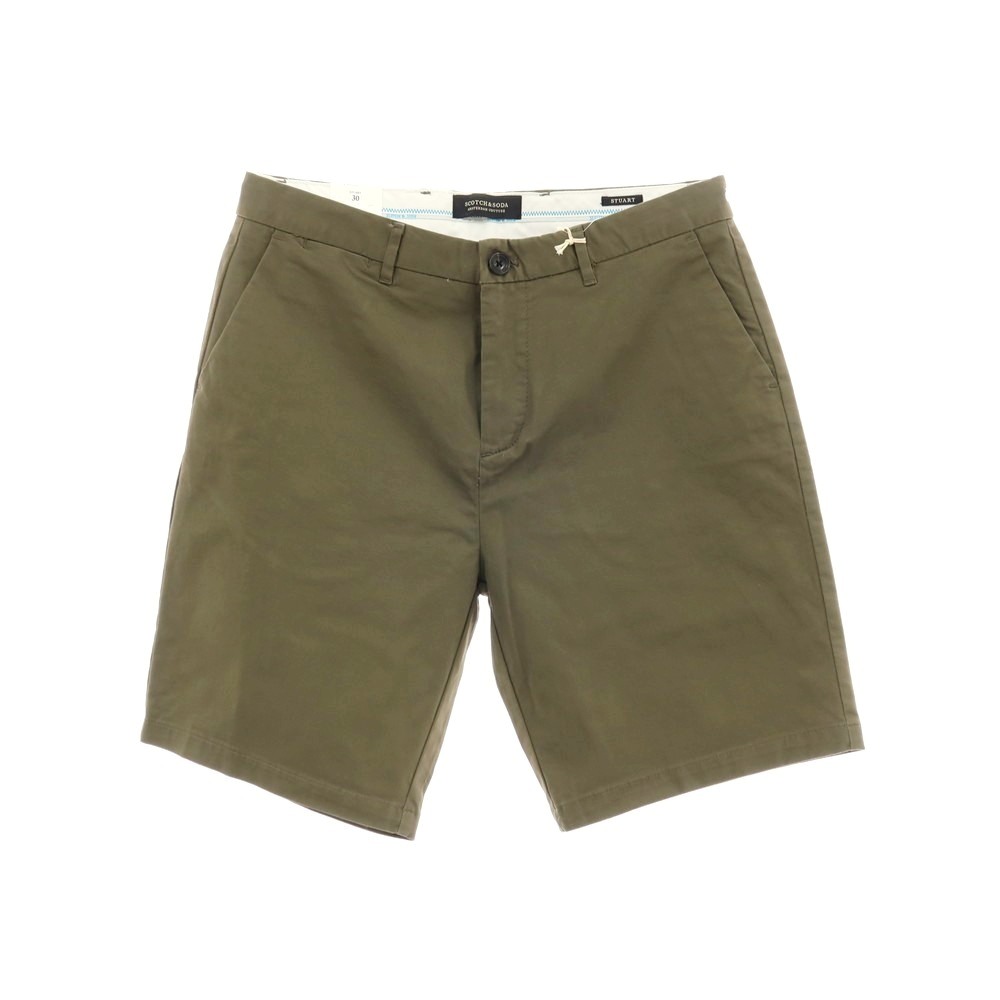 【中古】【未使用】スコッチアンドソーダ SCOTCH & SODA STUART ストレッチ コットン ショートパンツ オリーブグリーン【サイズ30】【S/S】【状態ランクS】【メンズ】