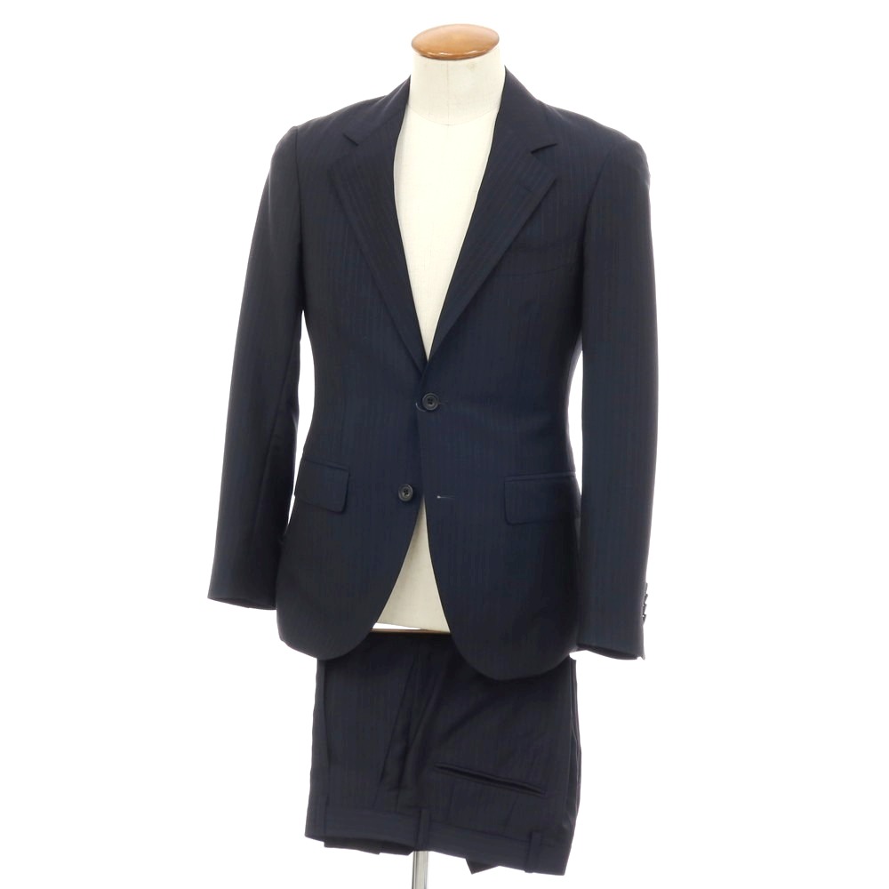 【SALE10%OFF/返品不可】【中古】ゼルビーノ ZERBINO 羊毛 縞模様 2つ名取り草背広 米国海軍【大いさ書きあらわすなし（M位）】【S/S】【物質の状態序列付けるA】【メンズ】