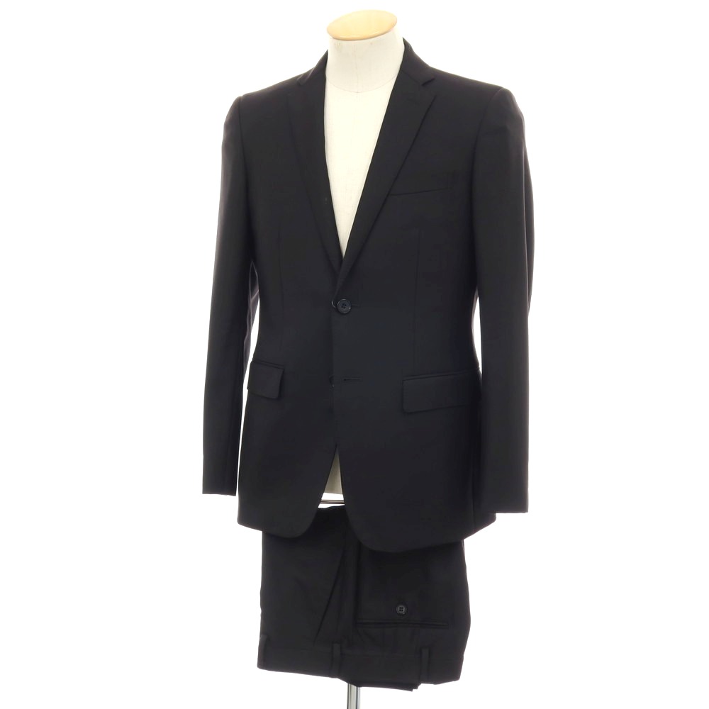 【中古】ニューヨーカー NEWYORKER 絨毛 2つ名取り草背広 黒いこと【大いさYA4/73】【S/S/A/W】【物質の状態位置付けるC】【メンズ】 メンズファッション-スーツ・セットアップ-スーツ