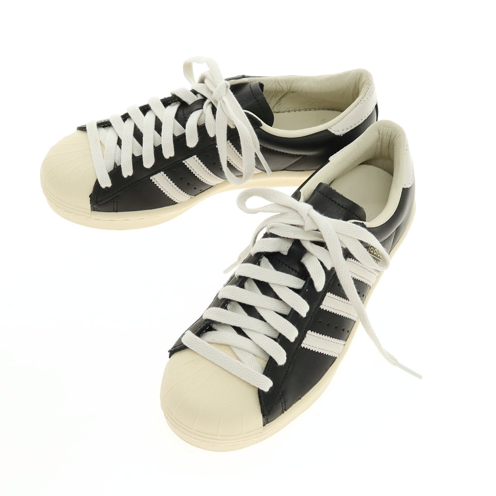 【中古】アディダス adidas Superstar Vintage レザー スニーカー ブラックxホワイト【サイズ23.5】【S/S/A/W】【状態ランクA】【レディース】