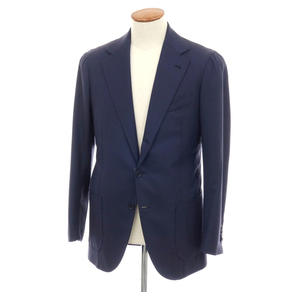 【中古】サルトリア カラッチオーロ Sartoria Caracciolo ウール系 3B テーラードジャケット ネイビー【サイズ46】【S/S】【状態ランクB】【メンズ】