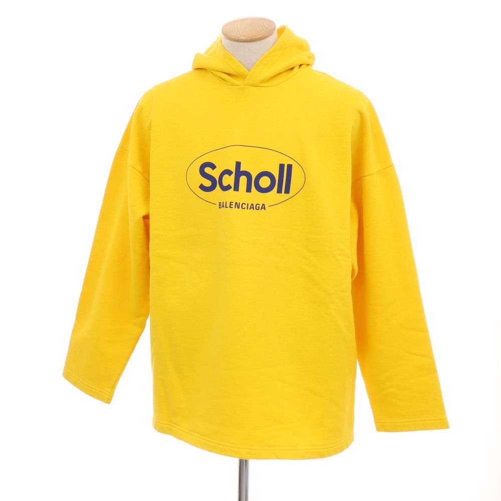 【中古】バレンシアガ BALENCIAGA Scholl コットン プルオーバー パーカー イエロー【サイズS】【A/W】【状態ランクA】【メンズ】