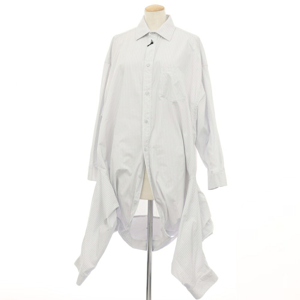 【SALE10%OFF/返品不可】【中古】バレンシアガ BALENCIAGA 綿織物 縞模様 心地よいプルオーバー 点火装置青色x黒いこと【大きさ1】【S/S/A/W】【物質の状態価値づけるB】【レディース】