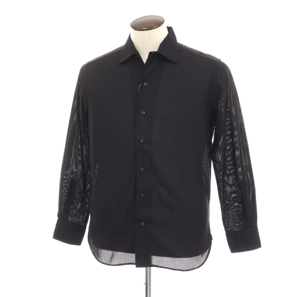 【中古】ギローバー GUY ROVER コットン カジュアルシャツ ブラック【サイズL】【S/S】【状態ランクB】【メンズ】