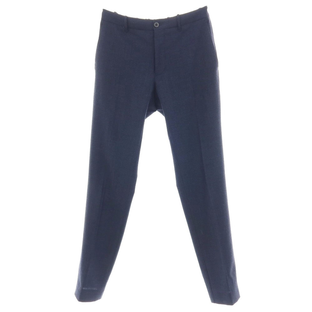 【中古】インコテックス スローウェア INCOTEX SLOWEAR ストレッチ ポリエステルウール イージースラックスパンツ ネイビー【サイズ46】【S/S】【状態ランクB】【メンズ】