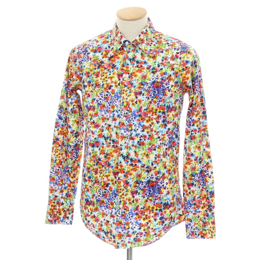 【SALE10%OFF/返品不可】【新品】ディースクエアード DSQUARED2 Bob Shirt 綿織物 御花刷り上げる 心地よいプルオーバー マルチ色つや【大きさ44】【S/S/A/W】【物質の状態位置づけるN】【メンズ】