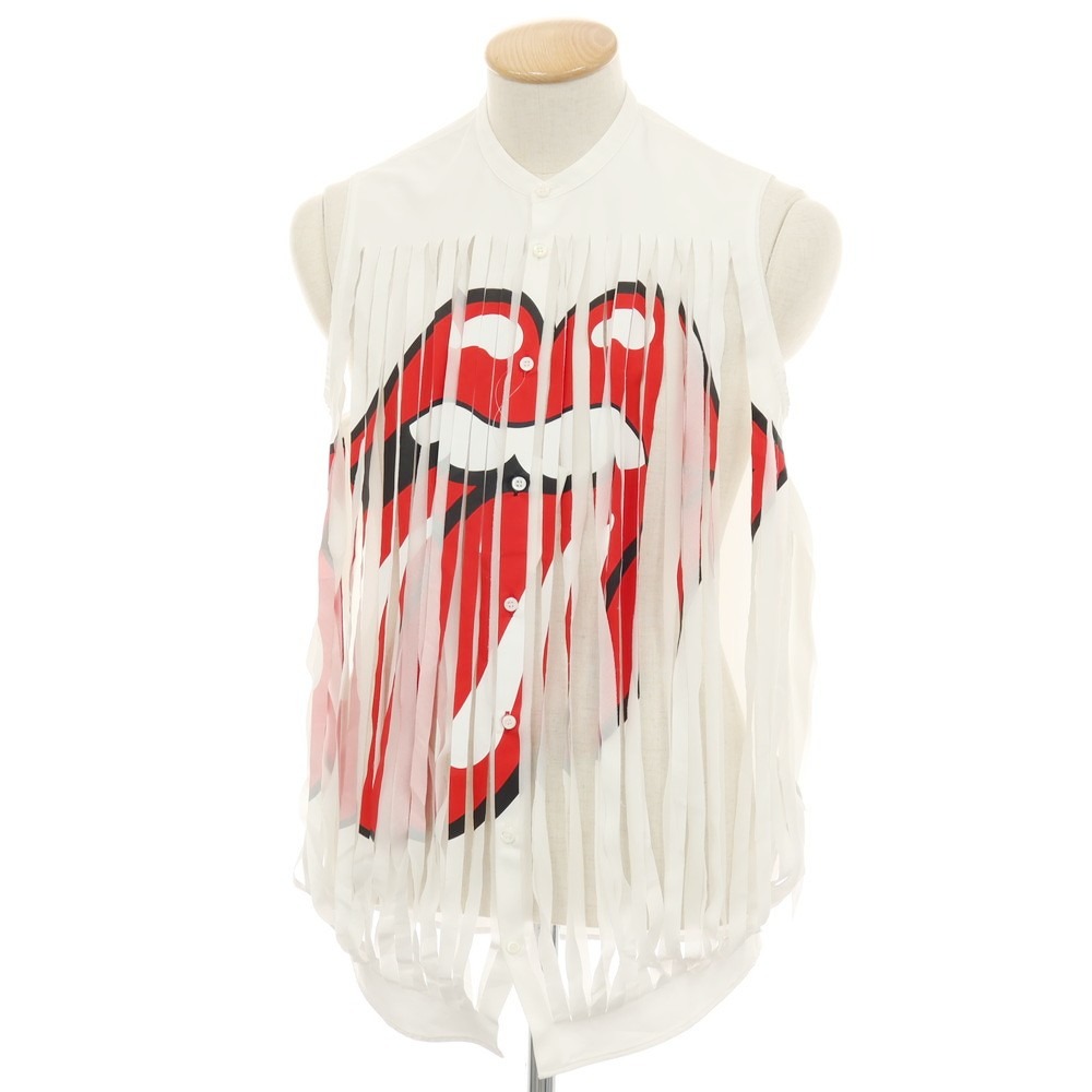 【SALE10%OFF/返品不可】【新品】ディースクエアード DSQUARED2 × THE ROLLING STONES 綿織物 ダンス楽隊色合い ノースリーブプルオーバー 白いこと【大きさ44】【S/S】【物質の状態価値づけるN】【メンズ】