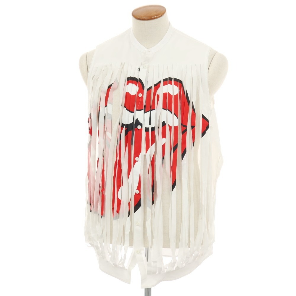 【SALE10%OFF/返品不可】【新品】ディースクエアード DSQUARED2 × THE ROLLING STONES 綿織物 ダンス楽隊色合い ノースリーブプルオーバー 白いこと【大きさ48】【S/S】【物質の状態価値づけるN】【メンズ】