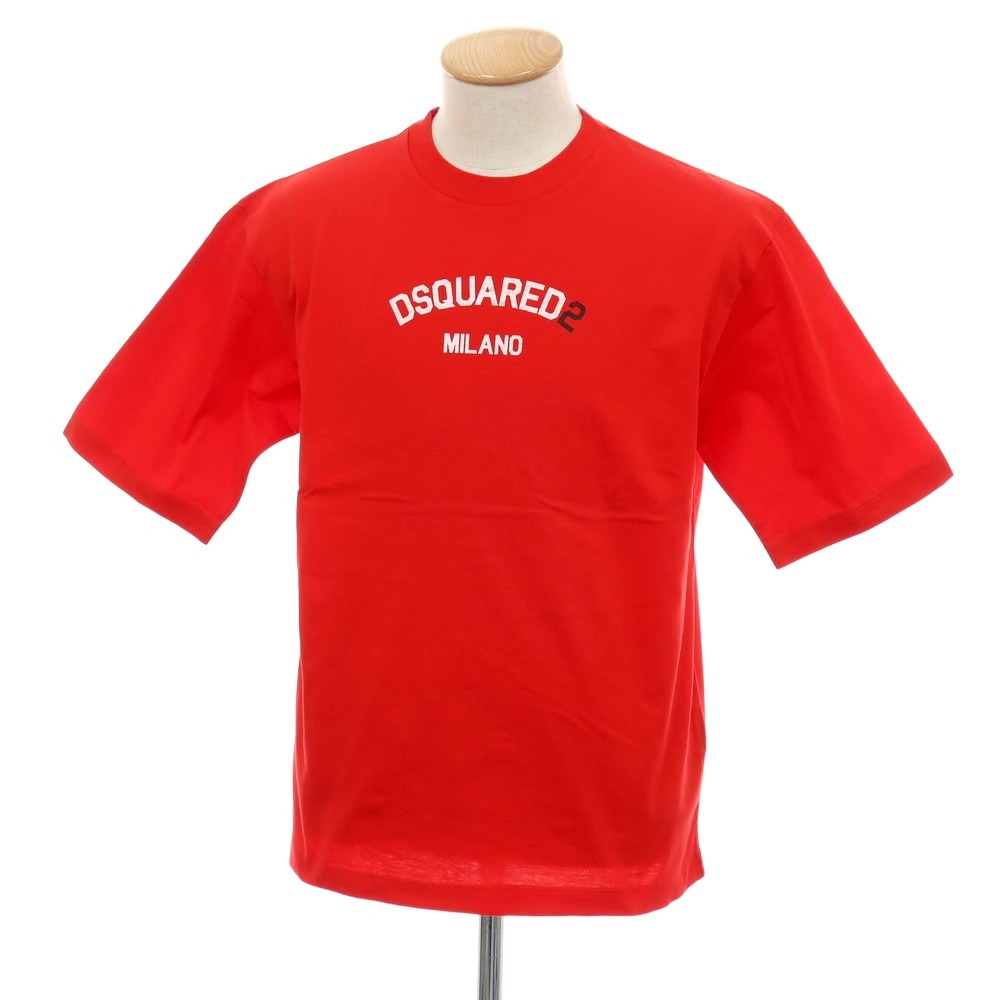 【SALE10%OFF/返品不可】【新品】ディースクエアード DSQUARED2 綿織物 労働者の一団のど首 半袖Ｔシャツ 赤いこと【大きさXS】【S/S】【物質の状態位置づけるN】【メンズ】