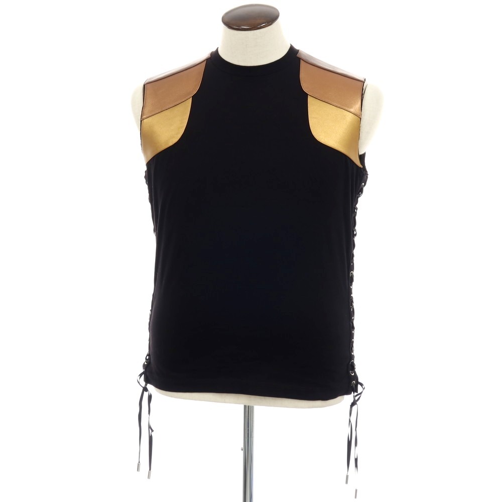 【SALE30%OFF/返品不可】【新品】ディースクエアード DSQUARED2 コットン クルーネック サイドレースアップ ノースリーブカットソー ブラック【サイズL】【S/S】【状態ランクN】【メンズ】[APD]｜リタリオリブロ