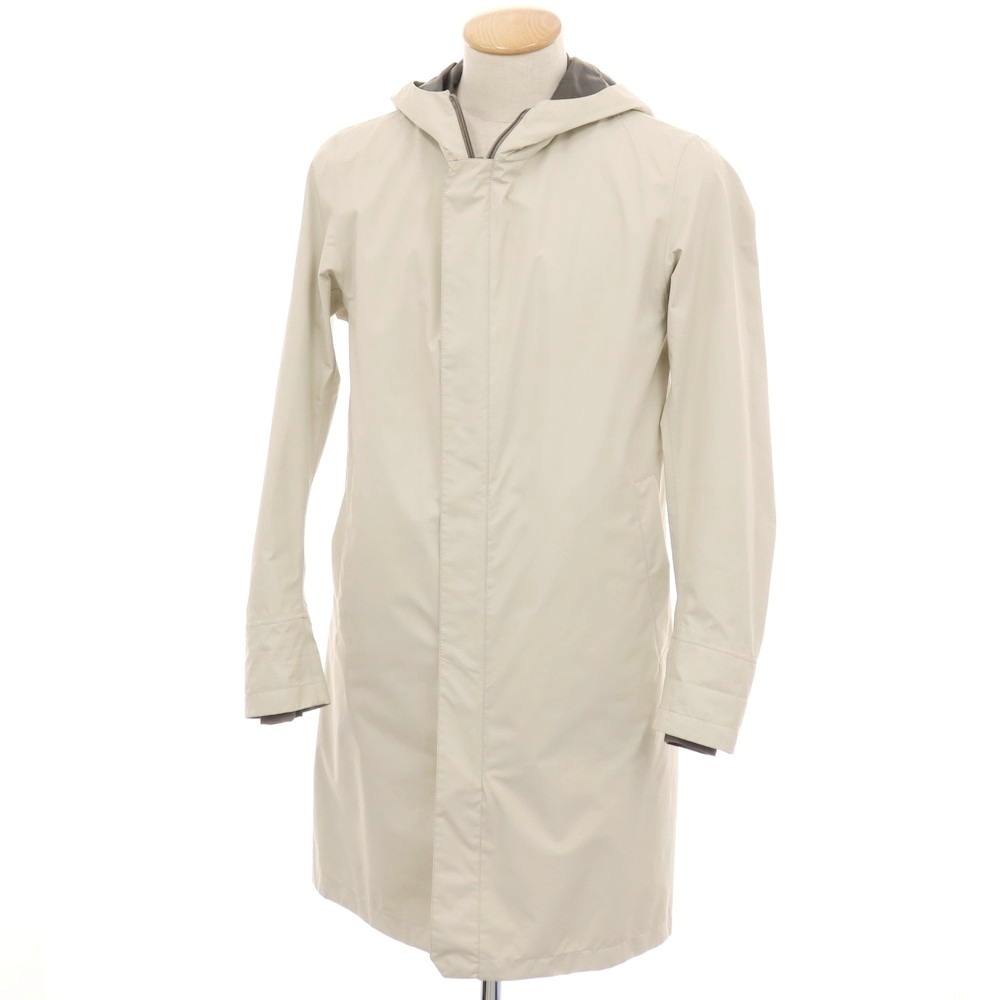 【中古】地獄ノ Herno Laminar GORE-TEX ポリエステル フーデッド厚地の外套 点火装置ベージュ【大きさ44】【S/S】【物質の状態価値づけるC】【メンズ】