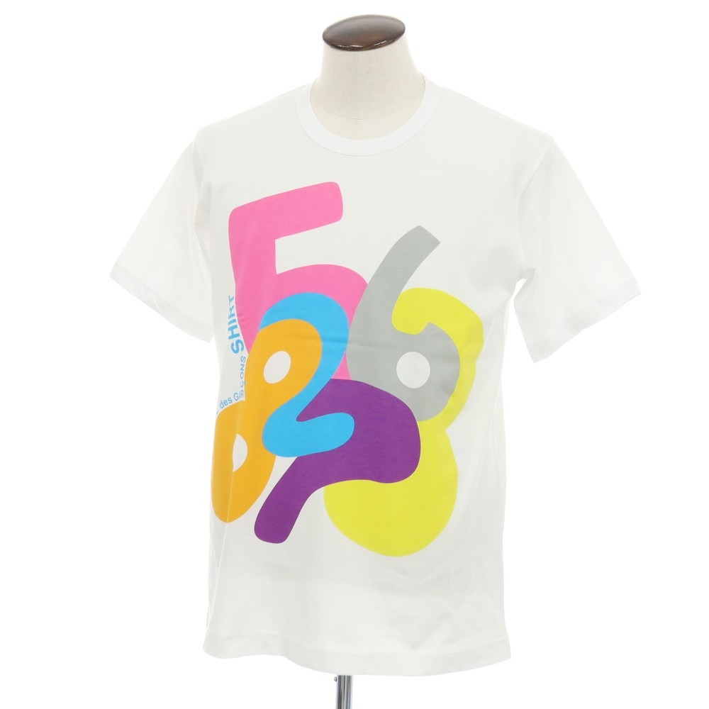 【SALE10%OFF/返品不可】【中古】コムデギャルソンシャツ COMME des GARCONS SHIRT 2025年秋冬 綿織物 労働者の一団素っ首 半袖Ｔシャツ 白いこと【大きさXL】【S/S】【物質の状態序列付けるA】【メンズ】