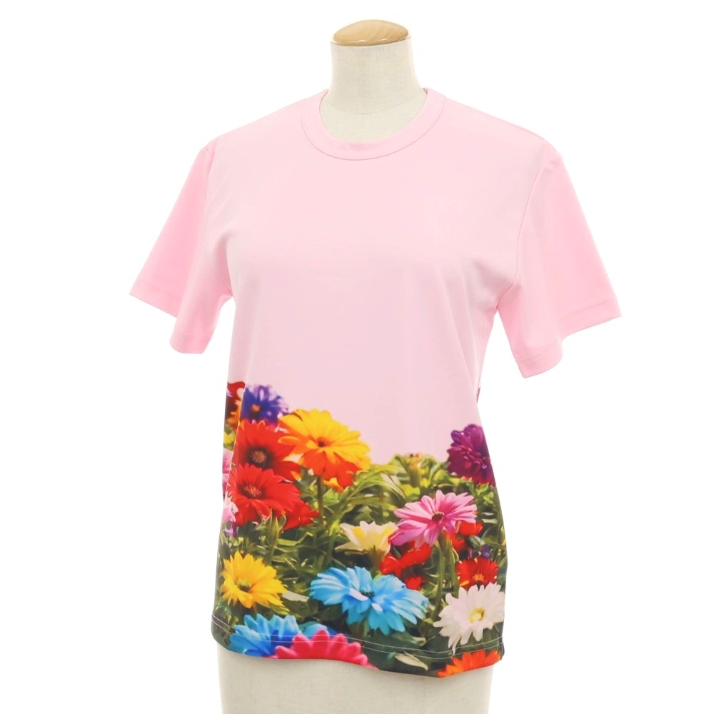 【SALE10%OFF/返品不可】【中古】コムデ給仕 コムデ給仕 COMME des GARCONS COMME des GARCONS 2025年春夏 ポリエステル 花柄書き換える刷り上げる 半袖Ｔシャツ サクラ色【大いさXS】【S/S】【物質の状態序列付けるA】【レディース】