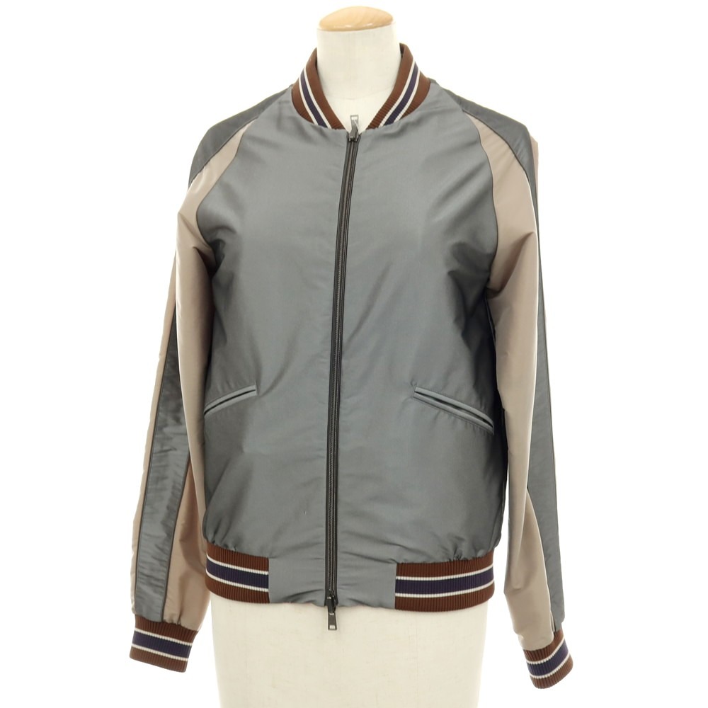 【SALE10%OFF/返品不可】【中古】地獄ノ Herno × Pierre louis mascia リヴァーシブル ダブルジップ スカジャン 薄墨色xベージュ【大きさ38】【S/S】【物質の状態位置づけるC】【レディース】