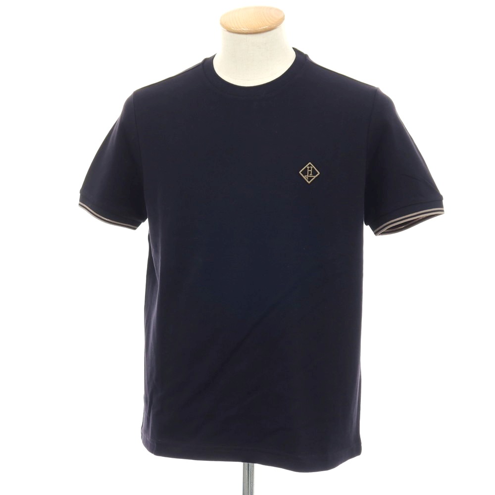 【SALE10%OFF/返品不可】【新品】地獄ノ Herno 綿織物 鹿の子 労働者の一団のど首 半袖Ｔシャツ ダークネイビー【大きさ44】【S/S】【物質の状態価値づけるN】【メンズ】