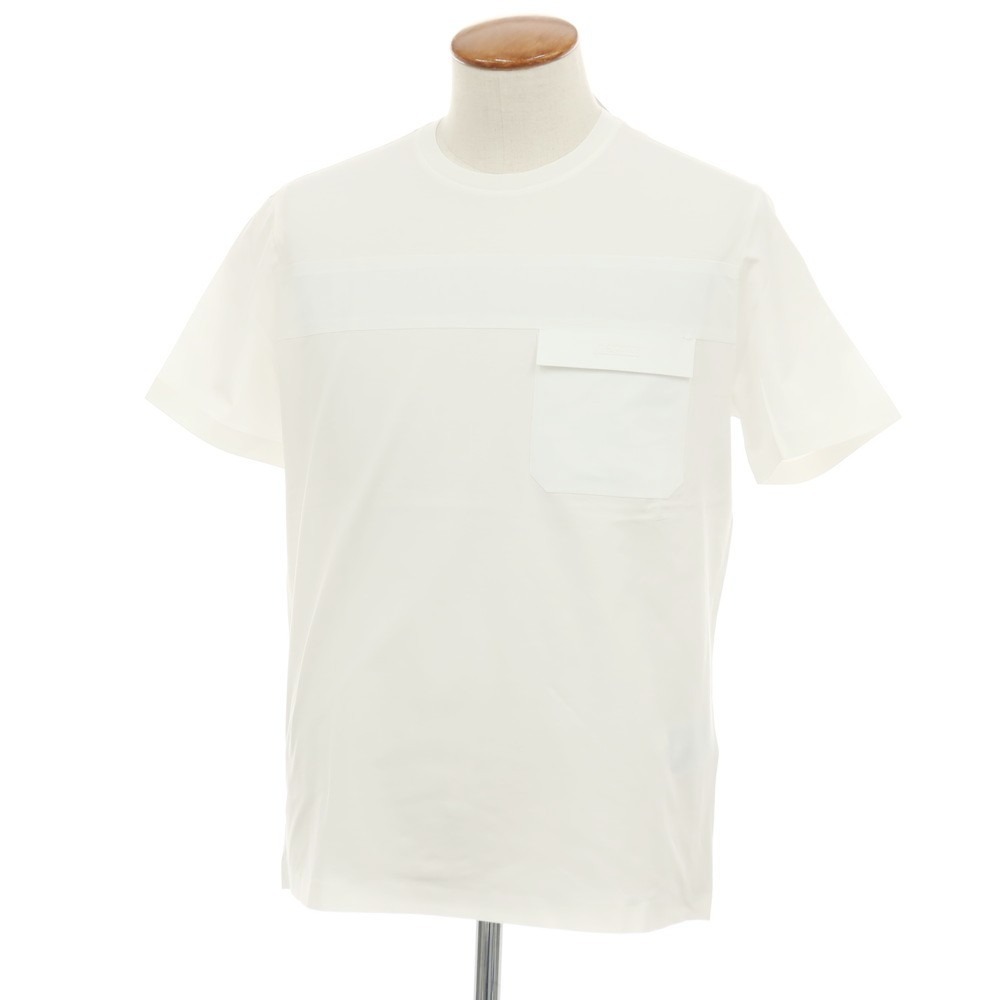 【SALE10%OFF/返品不可】【新品】地獄ノ Herno 綿織物ポリウレタン 労働者の一団のど首 半袖隠しティーシャツ 白いこと【大いさ46】【S/S】【物質の状態序列付けるN】【メンズ】