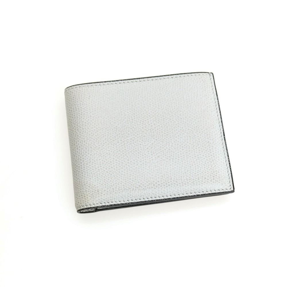 【中古】ヴァレクストラ バレクストラ Valextra レザー 二つ折り財布 ライトグレー【S/S/A/W】【状態ランクB】【ユニセックス】