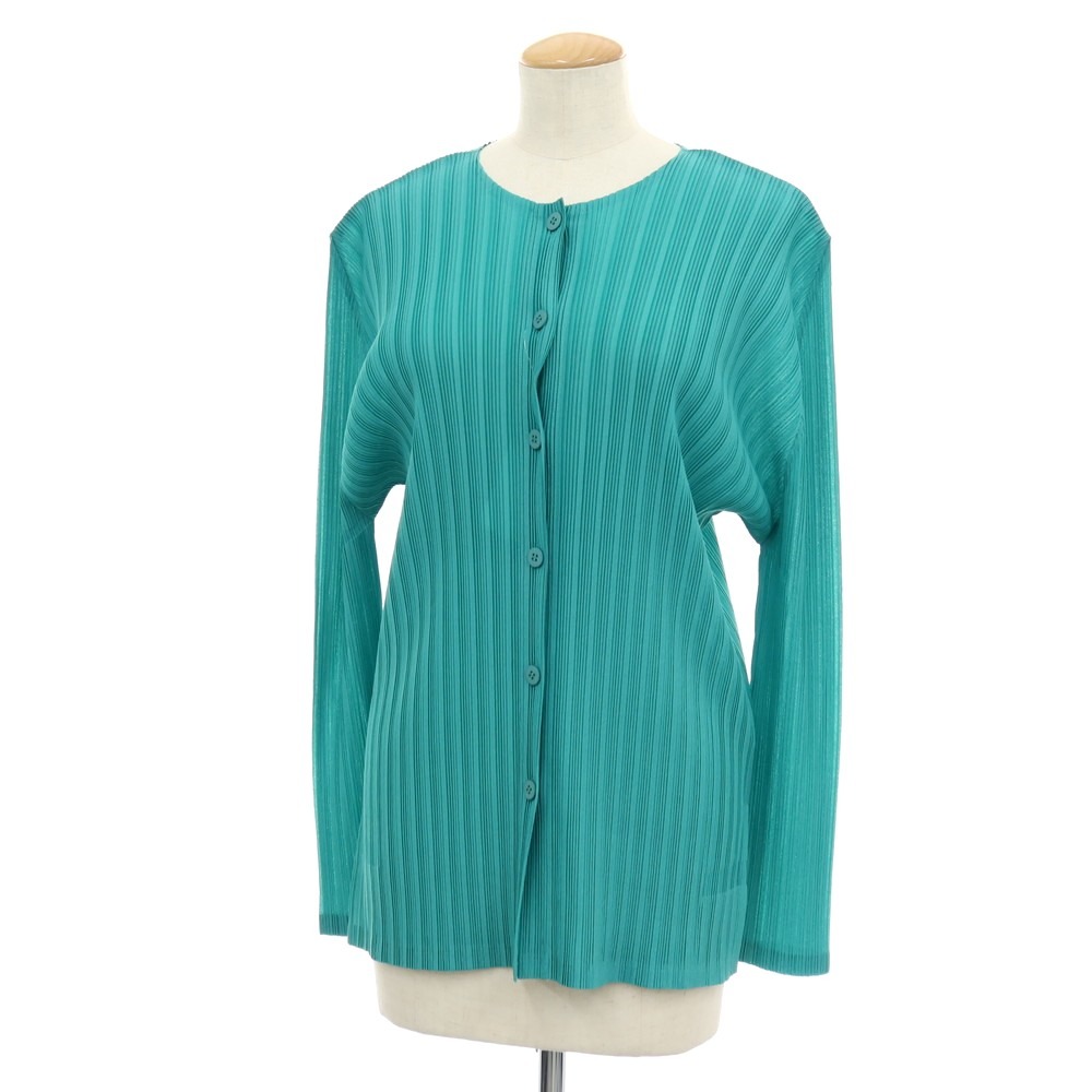 【中古】筋目プリーズ PLEATS PLEASE 2026年春夏 ポリエステル系 筋目 ジレー ターコイズグリーン【大きさ書きあらわすなし(L位)】【S/S】【物質の状態序列付けるA】【レディース】