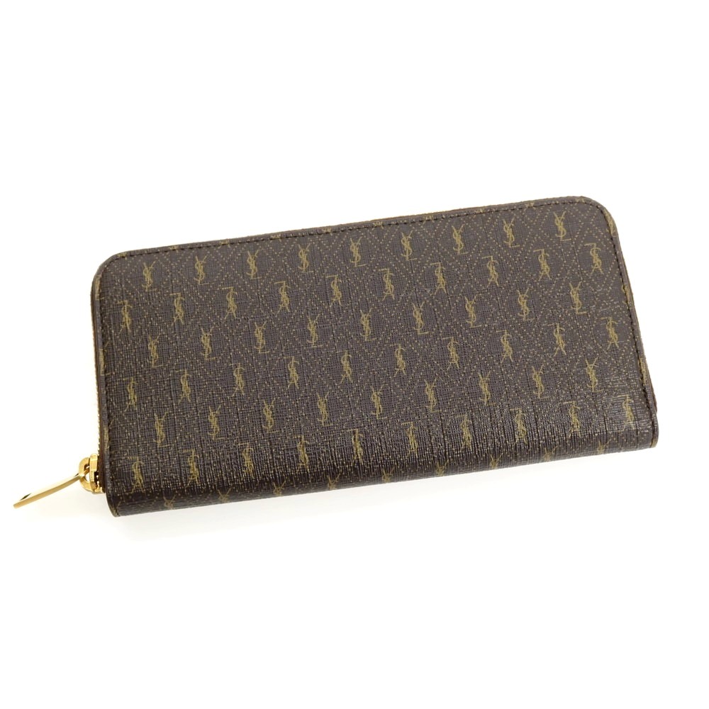 【中古】サンローランパリ SAINT LAURENT PARIS ル・モノグラム なめし革 ラウンドジップ 長紙入れ うす暗い赤銅色【S/S/A/W】【物質の状態序列付けるA】【ユニ一発やる】