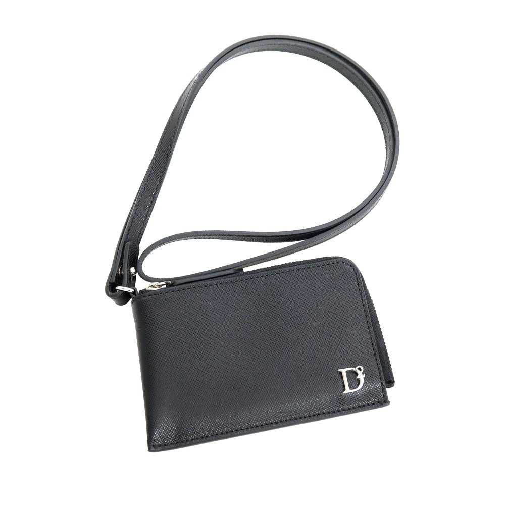 【SALE30%OFF/返品不可】【新品】ディースクエアード DSQUARED2 サフィアーノレザー Neck Wallets ネックストラップ付き財布 ブラック【S/S/A/W】【状態ランクN】【メンズ】[APD]｜リタリオリブロ