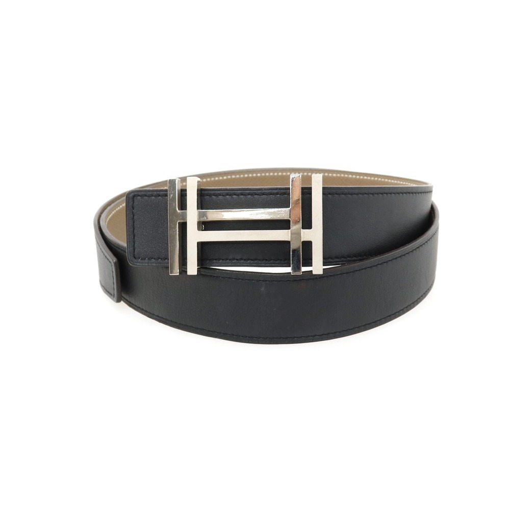 【SALE10%OFF/返品不可】【中古】エルメス HERMES H・オ・カレ T目じるし リヴァーシブル なめし革 胴締め 黒いこと【大きさ90】【S/S/A/W】【物質の状態価値づけるB】【ユニ一発やる】