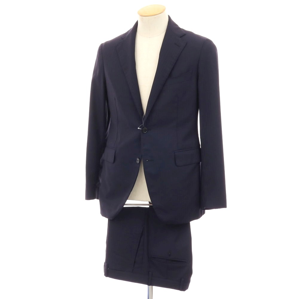 【SALE10%OFF/返品不可】【中古】タリアトーレ TAGLIATORE SARTORIALE ウール シャドウストライプ 2つボタンスーツ ダークネイビー【サイズ44】【S/S/A/W】【状態ランクB】【メンズ】[APD]｜リタリオリブロ