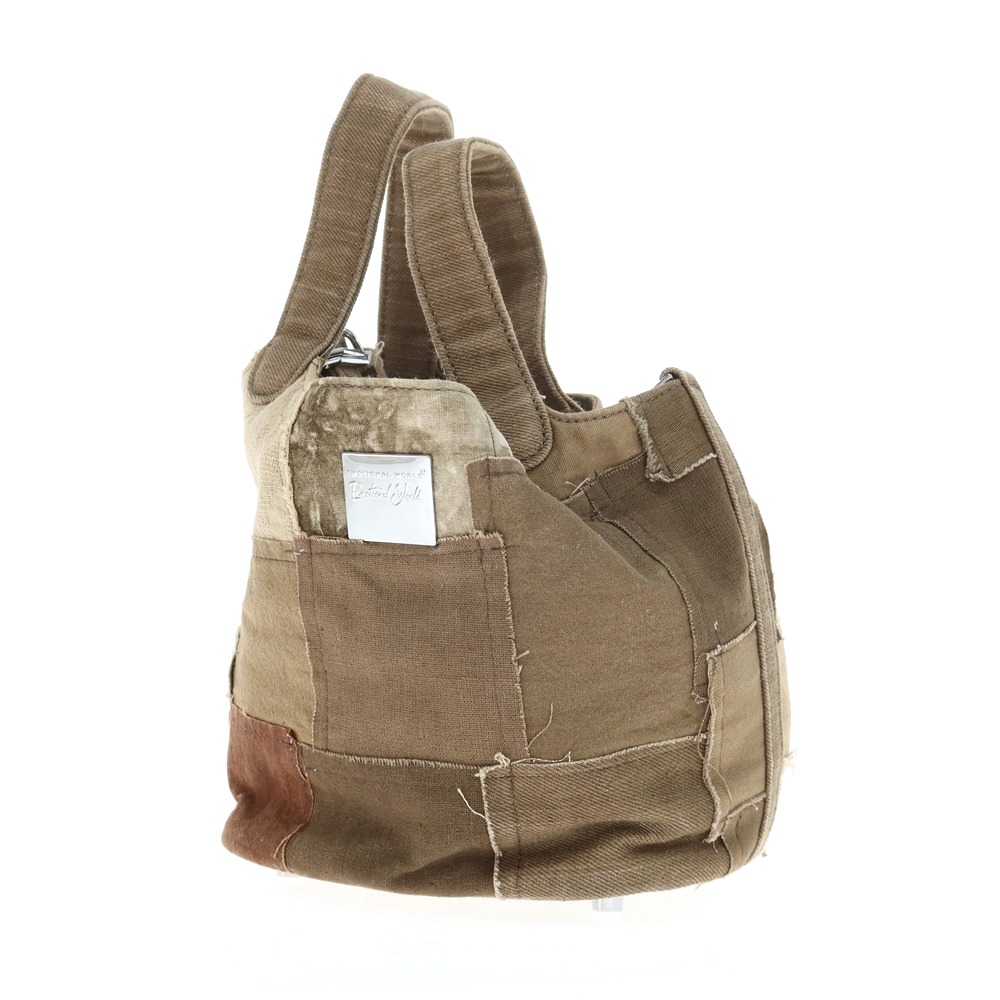 【中古】エモーショナルワールド EMOTIONAL WORLD 綿織物 パッチワーク ハンドバック 赤銅色系【W29xH18xD13.5】【S/S/A/W】【物質の状態価値づけるB】【レディース】