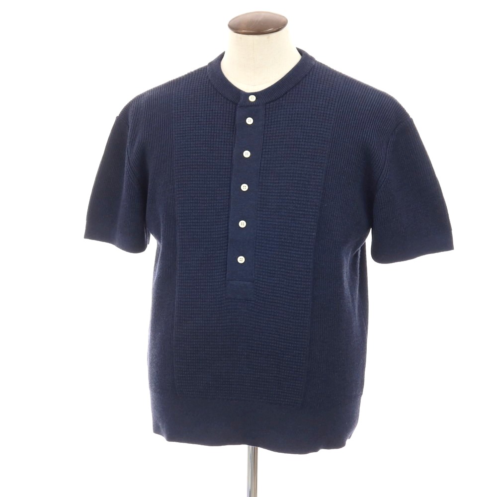 【新品】ヴィルーム V::loom 綿織物系 ワッフルリブ ヘンリーのど首 半袖 ティーシャツ編み物 米国海軍【大きさ書きあらわすなし（L位）】【S/S】【物質の状態位置づけるN】【メンズ】
