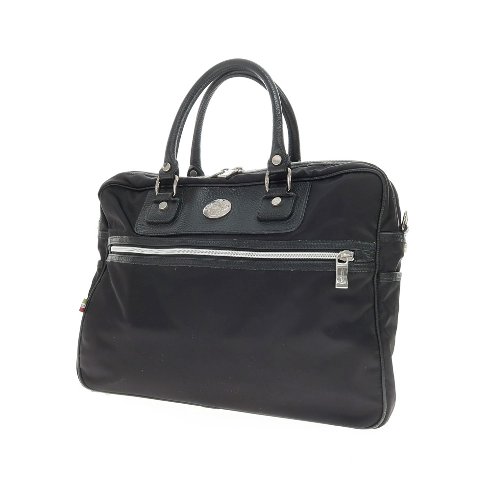 【中古】オロビアンコ Orobianco ナイロン×なめし革 ブリーフ入れもの 黒いこと【WxH28xD7.5】【S/S/A/W】【物質の状態序列付けるC】【メンズ】