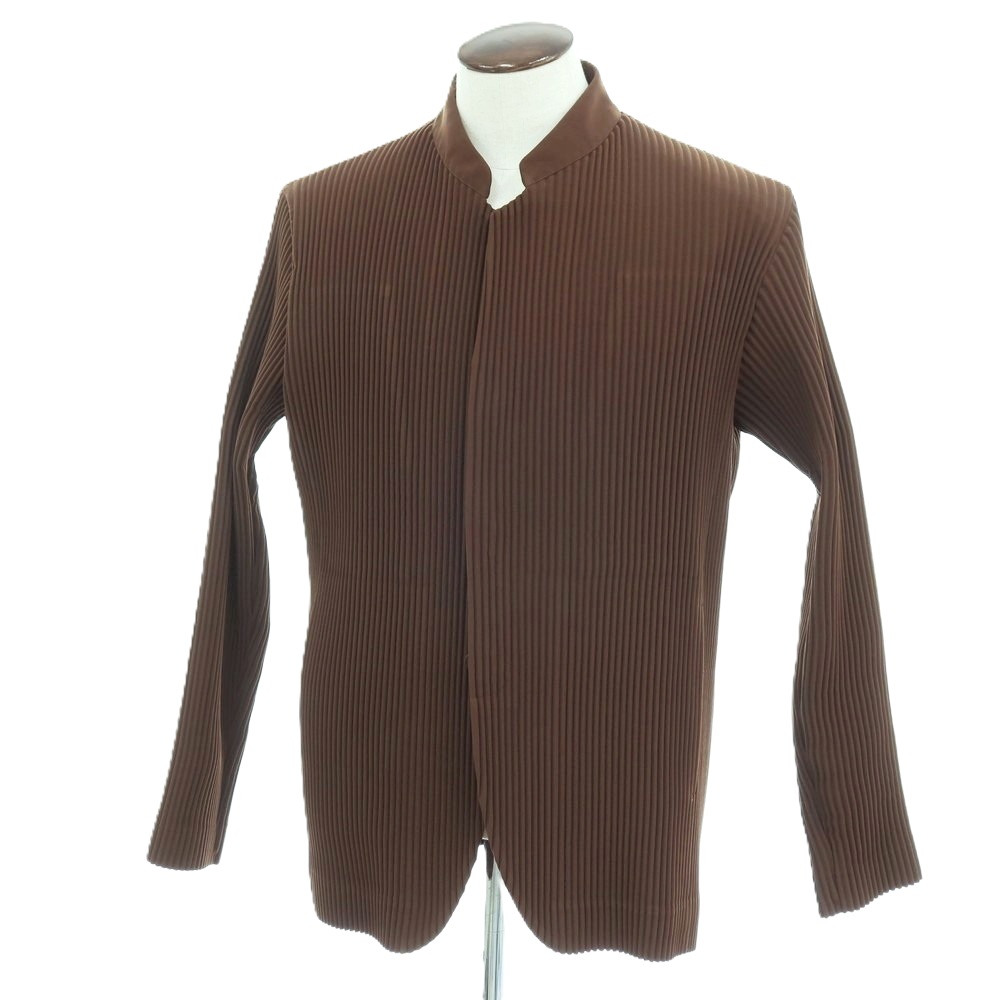 【中古】オム プリッセ イッセイミヤケ HOMME PLISSE ISSEY MIYAKE 2026年春夏 ポリエステル系 筋目 3B マオカラージャケット 赤銅色【大きさ書きあらわすなし(L位)】【S/S/A/W】【物質の状態序列付けるA】【メンズ】