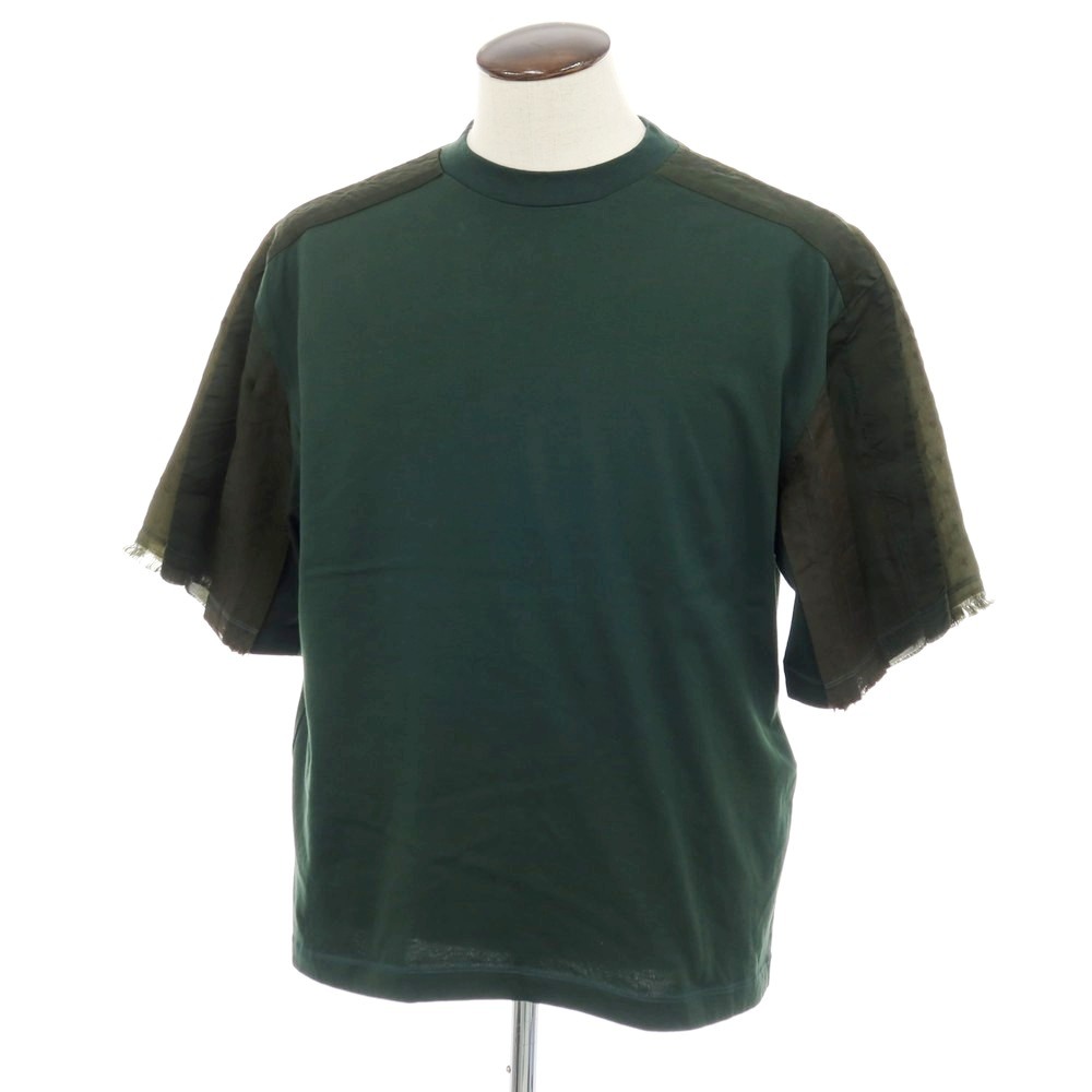 【中古】【未当てはめる】トゥーガ TOGA VIRILIS 綿織物×キュプラ 労働者の一団のど首 半袖Ｔシャツ 緑であること【大いさ46】【S/S】【物質の状態序列付けるS】【メンズ】