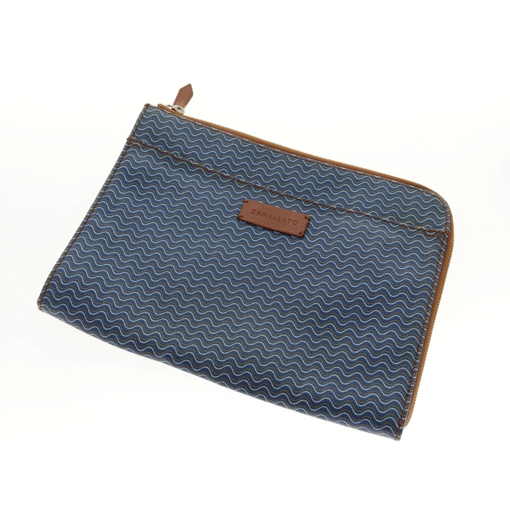 【中古】ザネラート ZANELLATO ブランディーン PVC帆布 クラッチペダル御徒面子 青碧【WxH20】【S/S/A/W】【物質の状態序列付けるB】【ユニ一発やる】